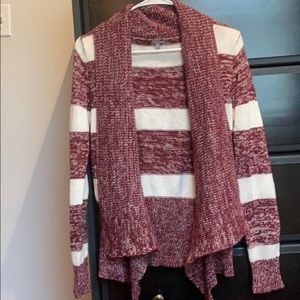 Striped open sweater